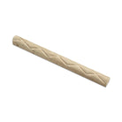 Close-up of Ivory Travertine Bullnose Molding showing cream and golden stone texture
