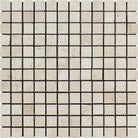 Ivory Travertine 1x1 tumbled mosaic tile sheet