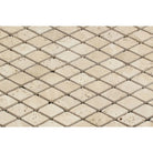 Close-up of Ivory Travertine 1x2 Mosaic showing tumbled texture and soft veining