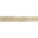 Close-up of Ivory Travertine chair rail molding showing curved profile and soft matte surface