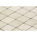 Flat view of Ivory Travertine 2x4 Diamond Mosaic in tumbled finish, 12x12 sheet