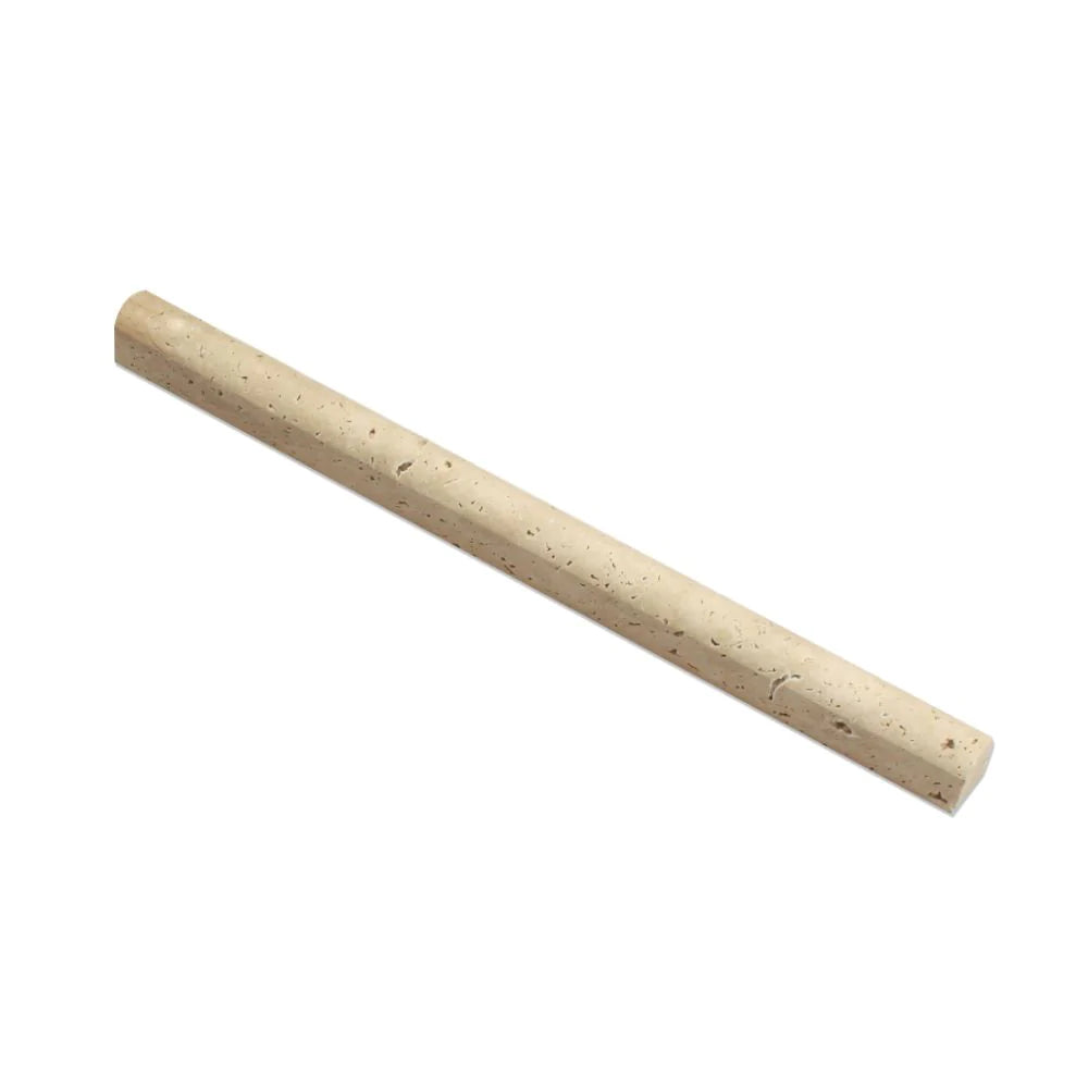 Ivory Travertine 3/4 inch Bullnose Molding in honed finish