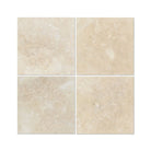 Flat view of Ivory Travertine 6x6 Honed Tile in smooth matte finish