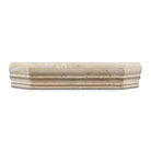 Flat view of Ivory Travertine Custom Corner Shelf with honed or tumbled finish