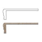 Flat view of Ivory Travertine Custom Corner Shelf with honed or tumbled finish