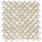 Ivory Travertine diamond tumbled mosaic tile sheet
