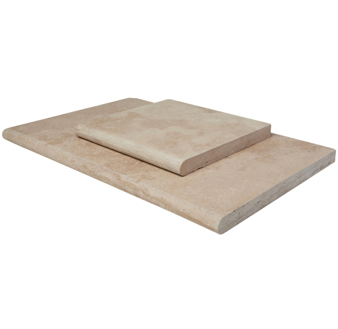 Flat view of Ivory Travertine Pool Coping 16x24 with tumbled finish