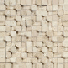 Flat view of Ivory Travertine 1x1 Splitface Mosaic on 12x12 mesh sheet