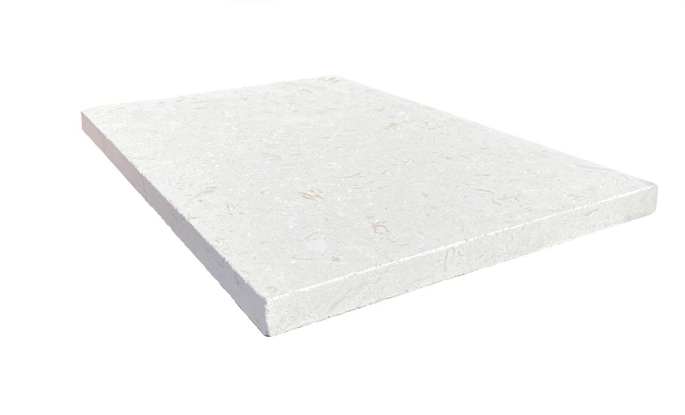 Flat view of Mayra White Limestone Paver 16x24 with tumbled finish