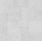 Mayra White Limestone pavers in Roman pattern with tumbled finish