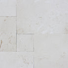 Mayra White Limestone Pavers in Versailles pattern with tumbled finish

