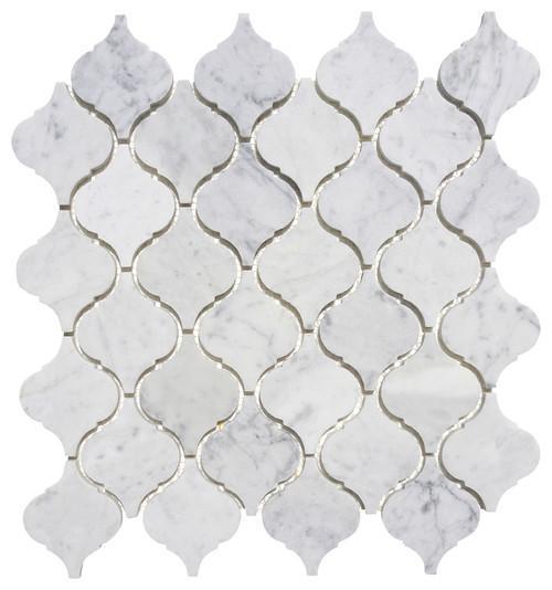 Carrara White Marble 2" Lantern Mosaic