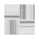 Flat view of 12x12 Polished Mink Marble Tile in taupe and grey tones