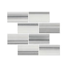 Flat view of 6x12 Polished Mink Marble Tile in neutral taupe tones