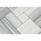 Close-up of Mink Marble Mosaic showing polished finish and opus layout