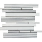Flat view of Random Pattern Polished Mink Marble Mosaic tile sheet