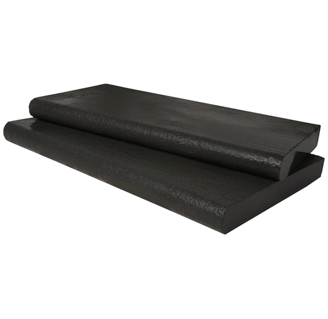 Flat view of Mountain Black Pool Coping 12x24 in tumbled finish