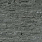 Flat lay of Mountain Blue sandstone stacked stone panel with blue-grey tones