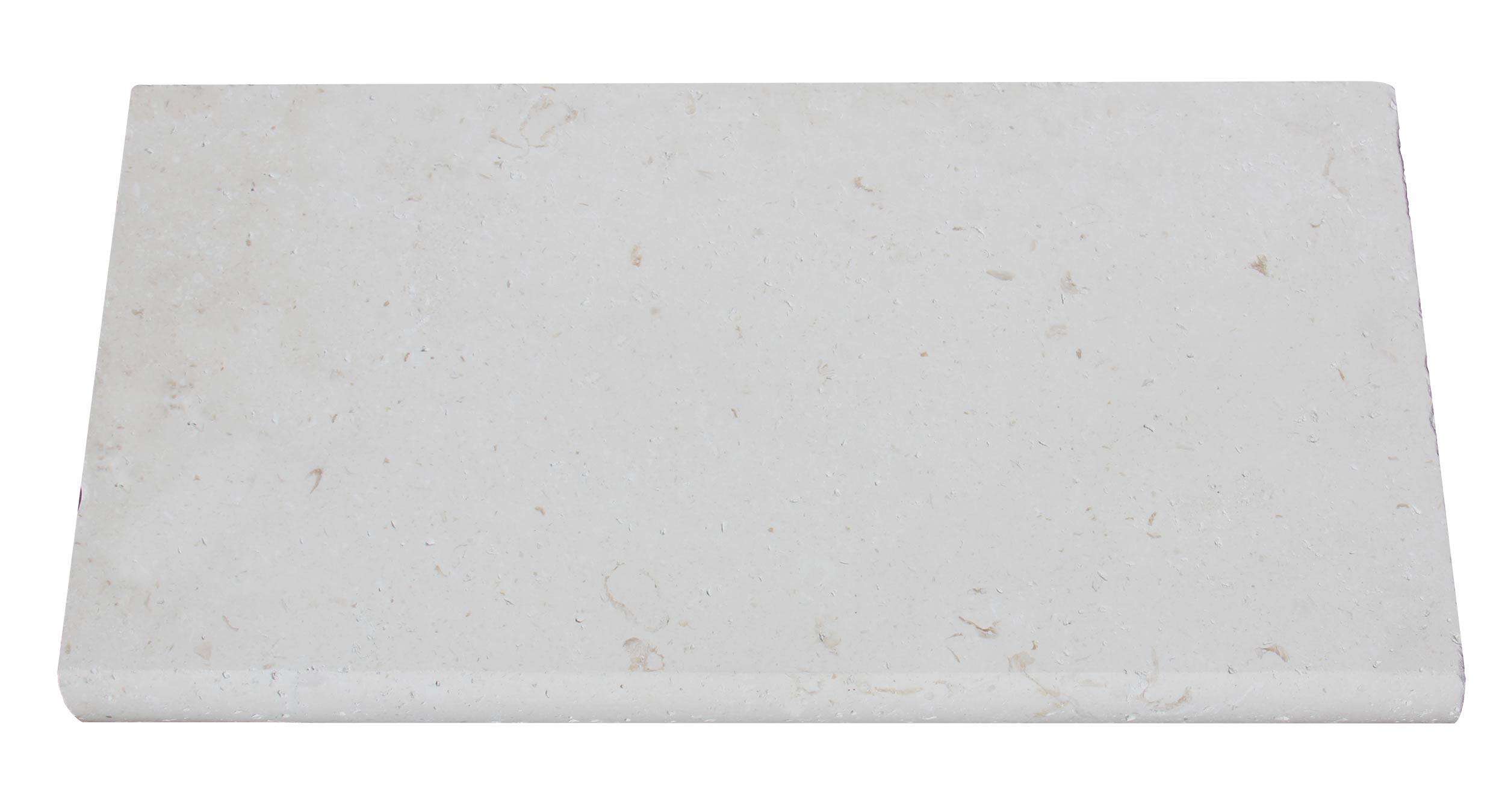 Close-up of Myra Limestone Pool Coping showing soft speckled texture and 2” thickness