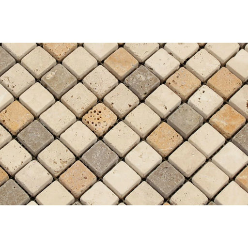 rustic travertine tumbled backsplash tile