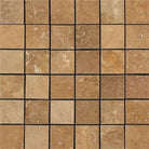 Noce travertine 2x2 honed mosaic tile sheet