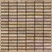 Noce Travertine 5/8x2 Tumbled Mosaic sheet with deep brown tones