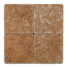 Noce Travertine 6x6 Tumbled Tile – chocolate tones