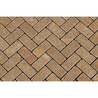 Closeup of tumbled surface and herringbone layout