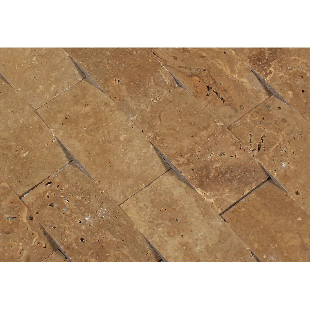 Honed natural stone brick tile Noce travertine