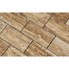 honed travertine subway mosaic sheet