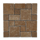 Noce travertine Versailles pattern mosaic full sheet


