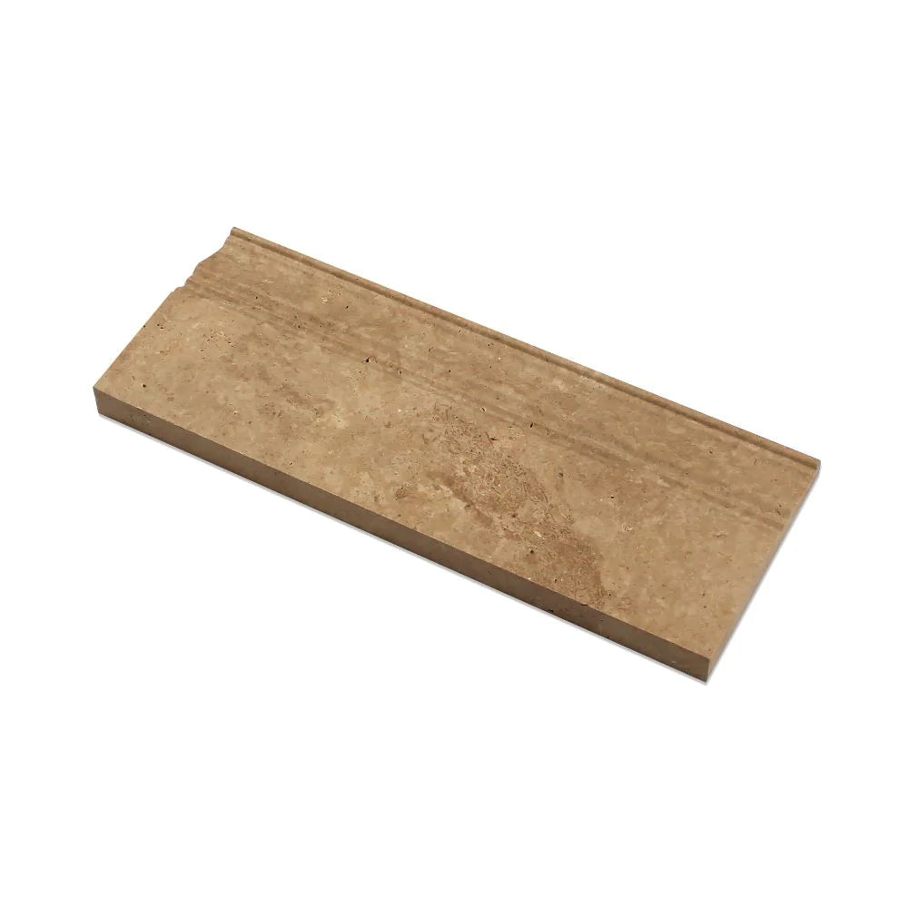Noche travertine baseboard 5x12 honed finish