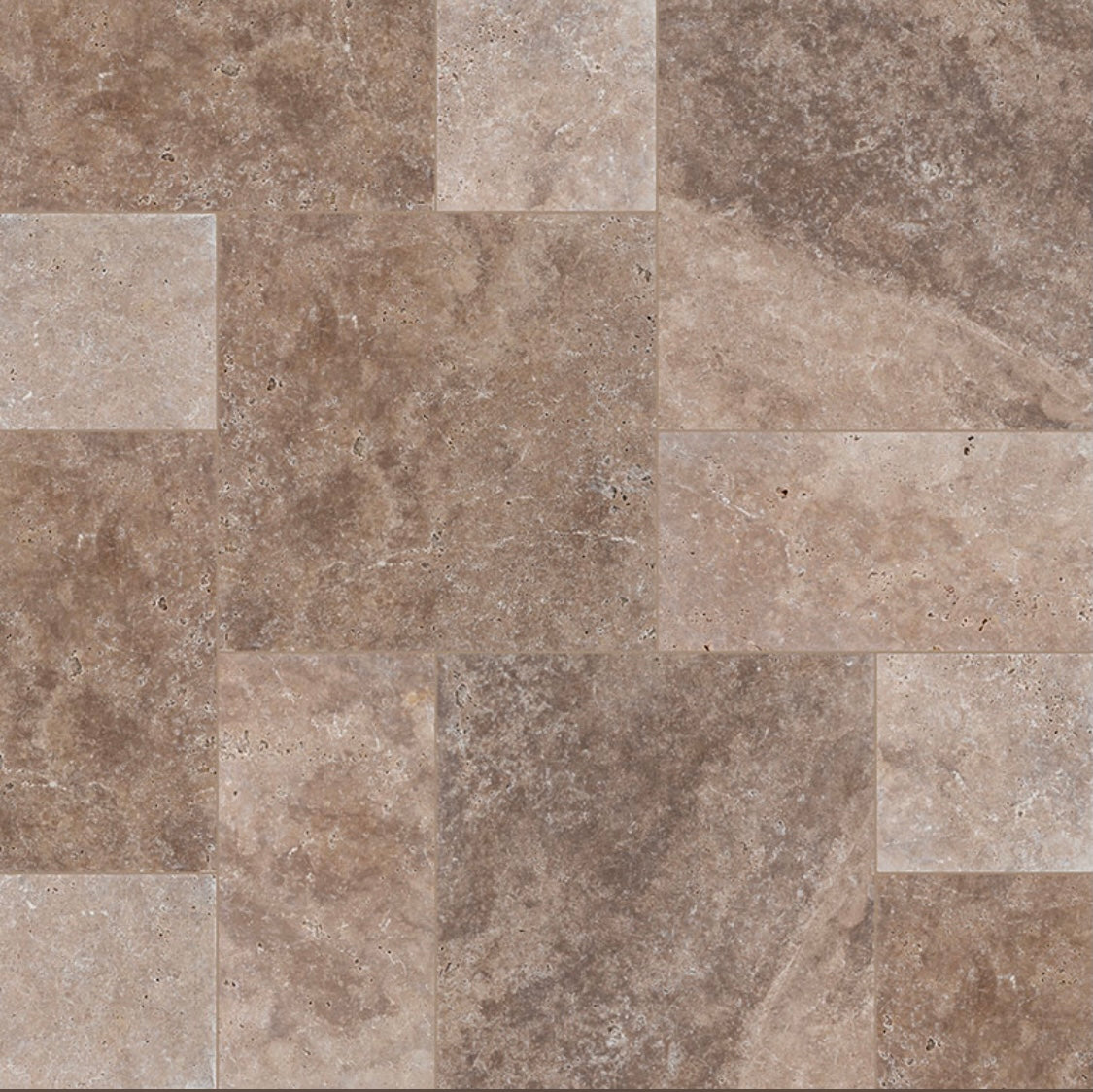 Noche Travertine Versailles Pattern Paver Set with Tumbled Finish