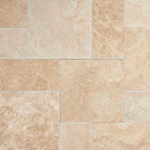 Paredon Travertine Pavers in Versailles pattern with tumbled finish

