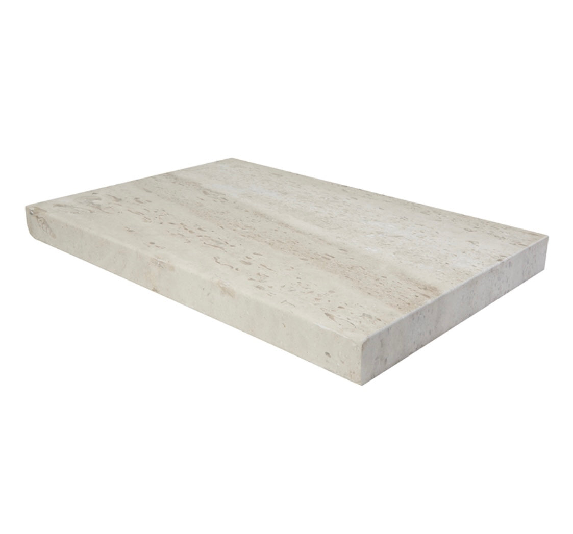 Flat view of Modern Edge Pearl Limestone Pool Coping 12x24 with square edge
