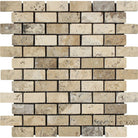 Philadelphia Travertine 1x2 tumbled mosaic sheet