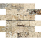 Philadelphia Travertine 2x4 split face mosaic tile sheet