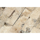 Rough texture of 2x4 Philadelphia split face travertine mosaic