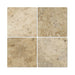 Detail of tumbled edge on 6x6 travertine tile