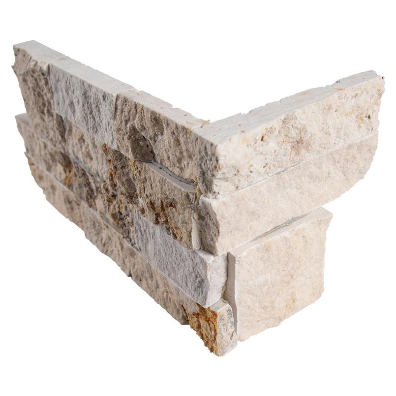 Philadelphia Travertine corner piece for stacked stone walls