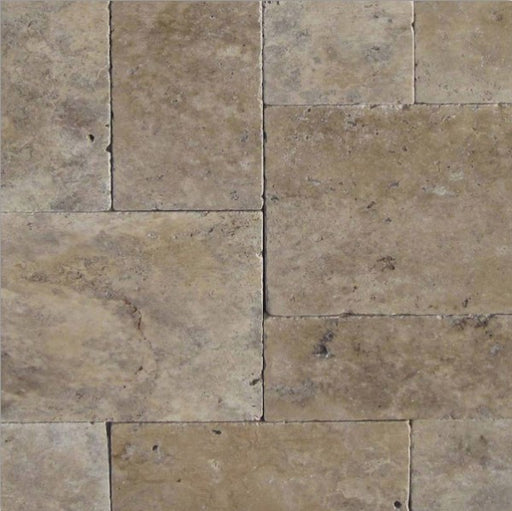 Philadelphia Travertine Pavers in Versailles pattern with tumbled finish