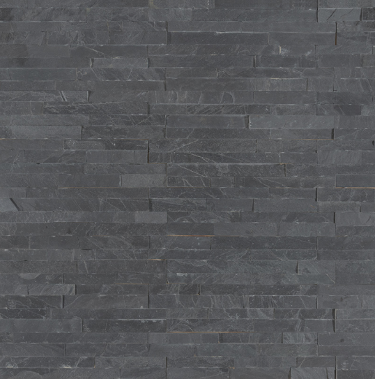 Close-up of natural slate veining in rich black tones