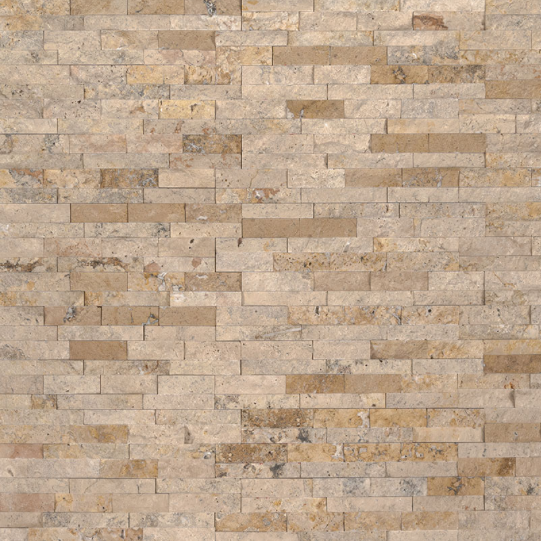 Close-up of travertine texture with natural veining and golden accents