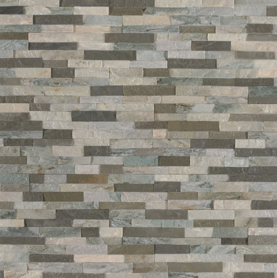 Flat view of Rockmount Sierra Blue Mini panel with multi-tonal quartzite texture