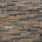 Flat lay view of Rustic Gold stacked stone panel showing natural slate texture