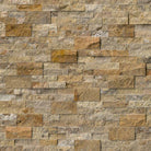 Scabas Travertine stacked stone panel 6x24 with split face finish