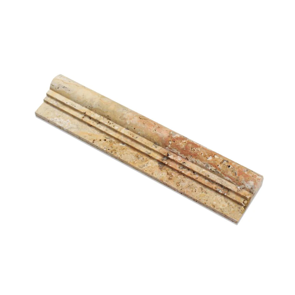 Scabos travertine chair rail molding 2.5x12 front