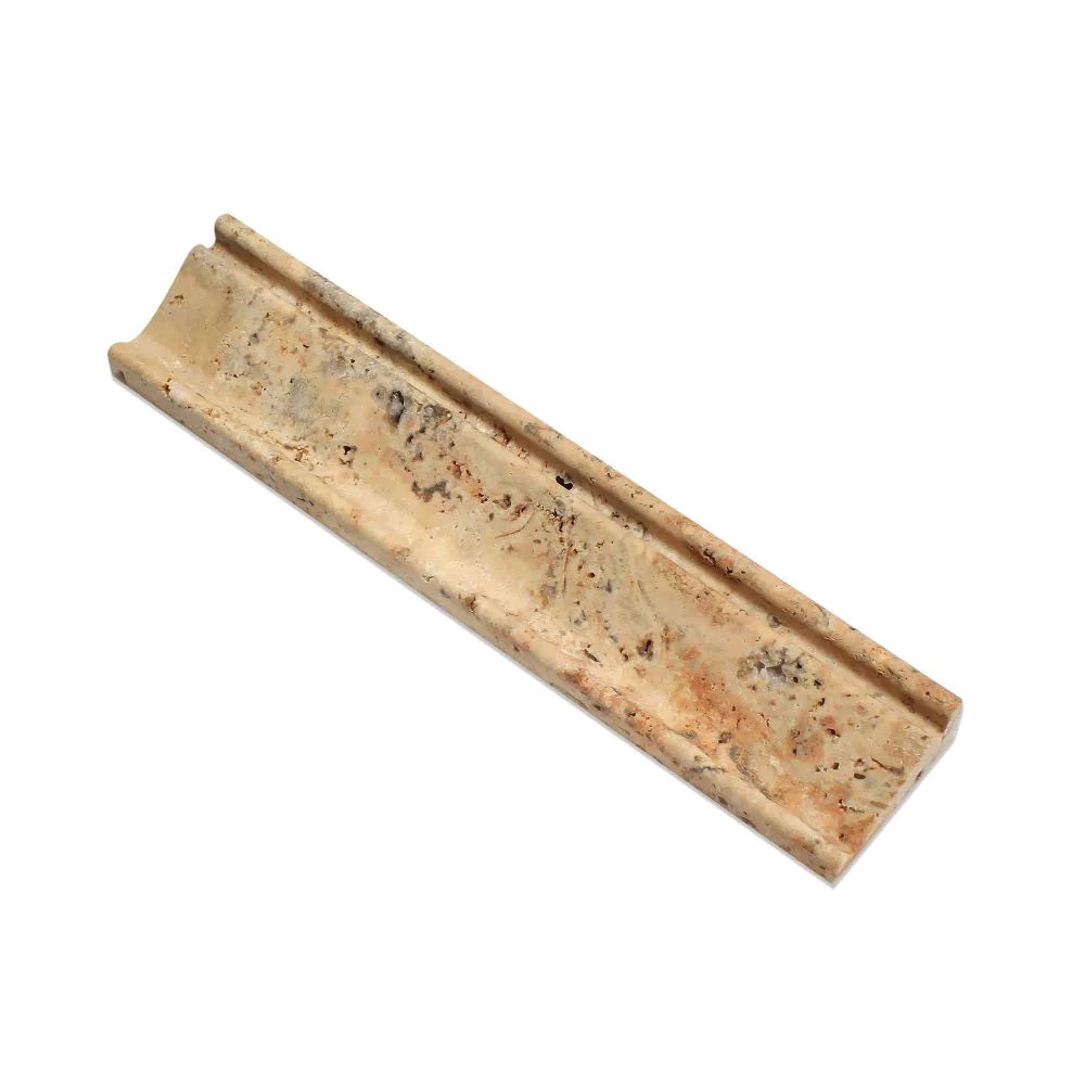 Scabos travertine 2.5 inch crown molding front view