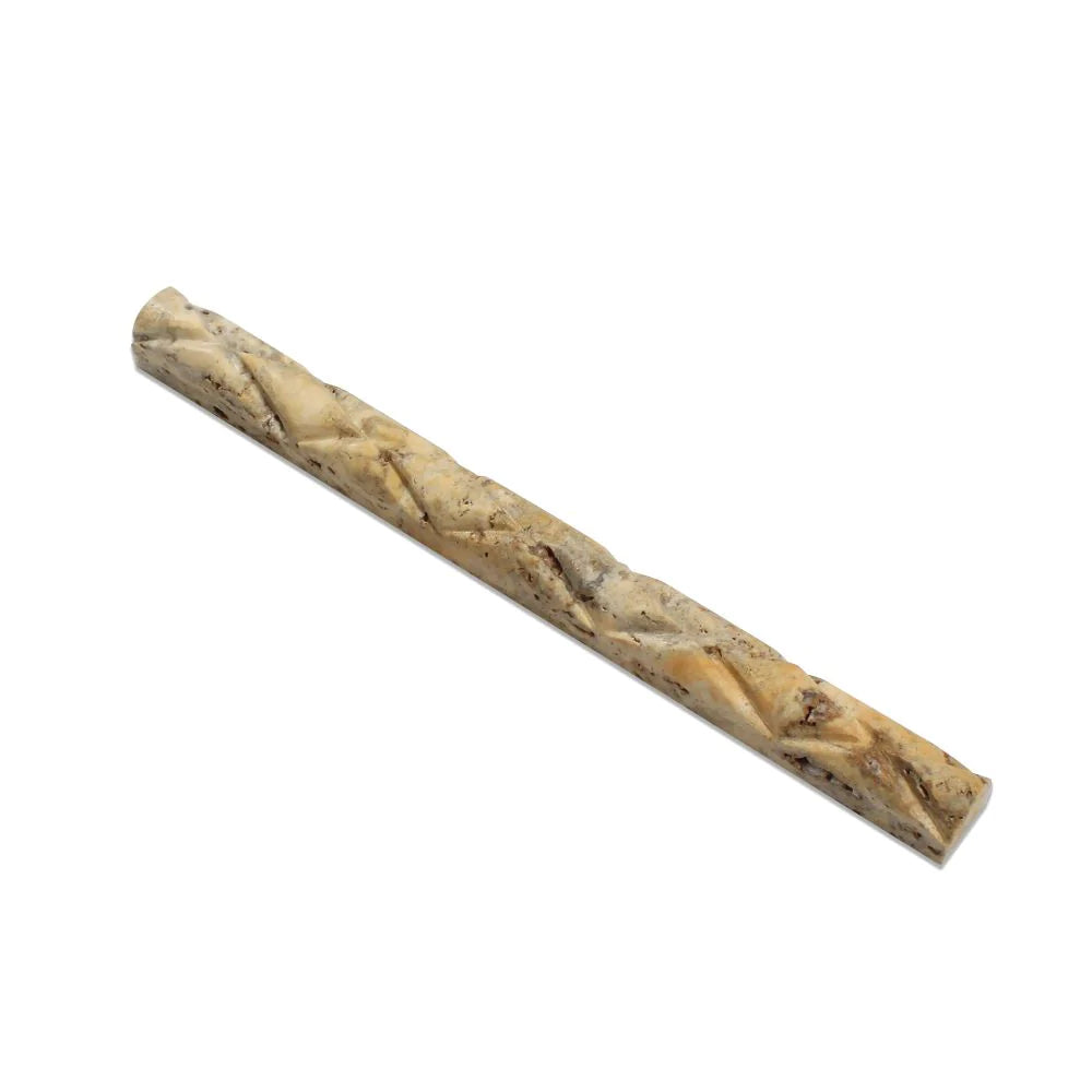 Scabos Travertine 1in  Diamond Bullnose Molding