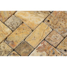 close up tumbled scabos mosaic tile